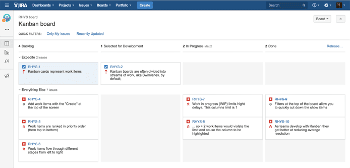 Atlassian's Expanded Product Offerings Screenshot of JIRA's Kanban user interface