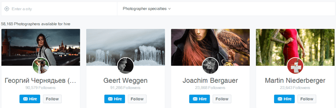 Screenshot of 500px directory feature on a profile page Screenshot of 500px directory feature on a profile page