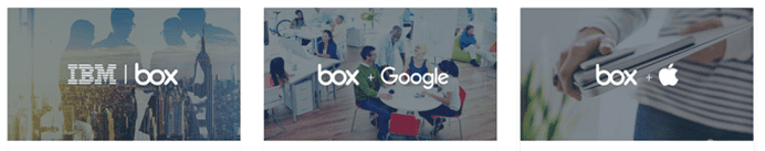 Screenshot of Box integration partners