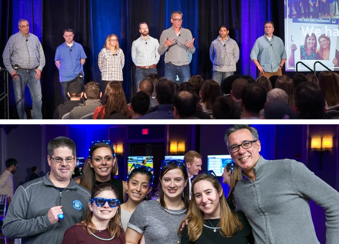 Collage of Harpreet and Constant Contact employees at 2017 kickoff event Collage of Harpreet and Constant Contact employees at 2017 kickoff event