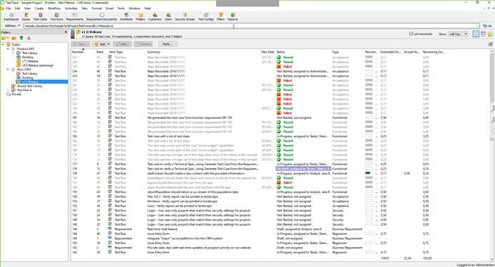Screenshot of Helix ALM traceability Screenshot of Helix ALM traceability