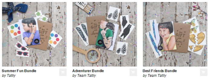 Screenshot of Shopify site Tattly's product offerings Screenshot of Shopify site Tattly's product offerings