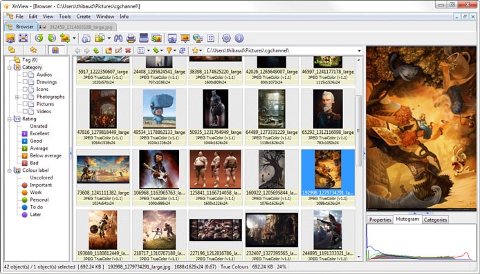 Screenshot of XnView Screenshot of XnView