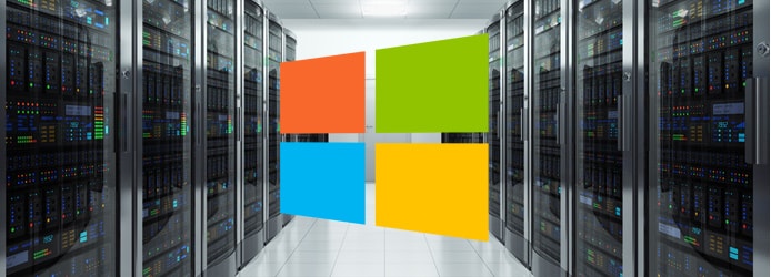 Windows logo and servers Windows logo and servers