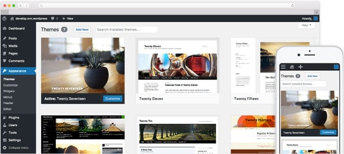 WordPress screenshots for desktop and mobile WordPress screenshots for desktop and mobile
