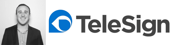 Ryan Disraeli's headshot and the TeleSign logo Ryan Disraeli's headshot and the TeleSign logo