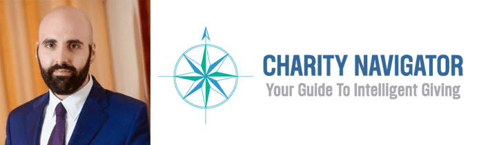 David Bruce Borenstein's headshot and the Charity Navigator logo David Bruce Borenstein's headshot and the Charity Navigator logo