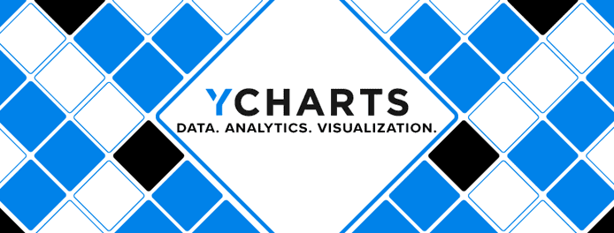 YCharts logo over a checkered background and text reading "Data. Analytics. Visualization." YCharts logo over a checkered background and text reading "Data. Analytics. Visualization."