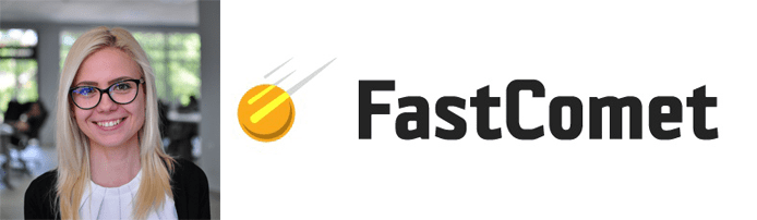 Elena Yovcheva-Tileva's headshot and the FastComet logo Elena Yovcheva-Tileva's headshot and the FastComet logo