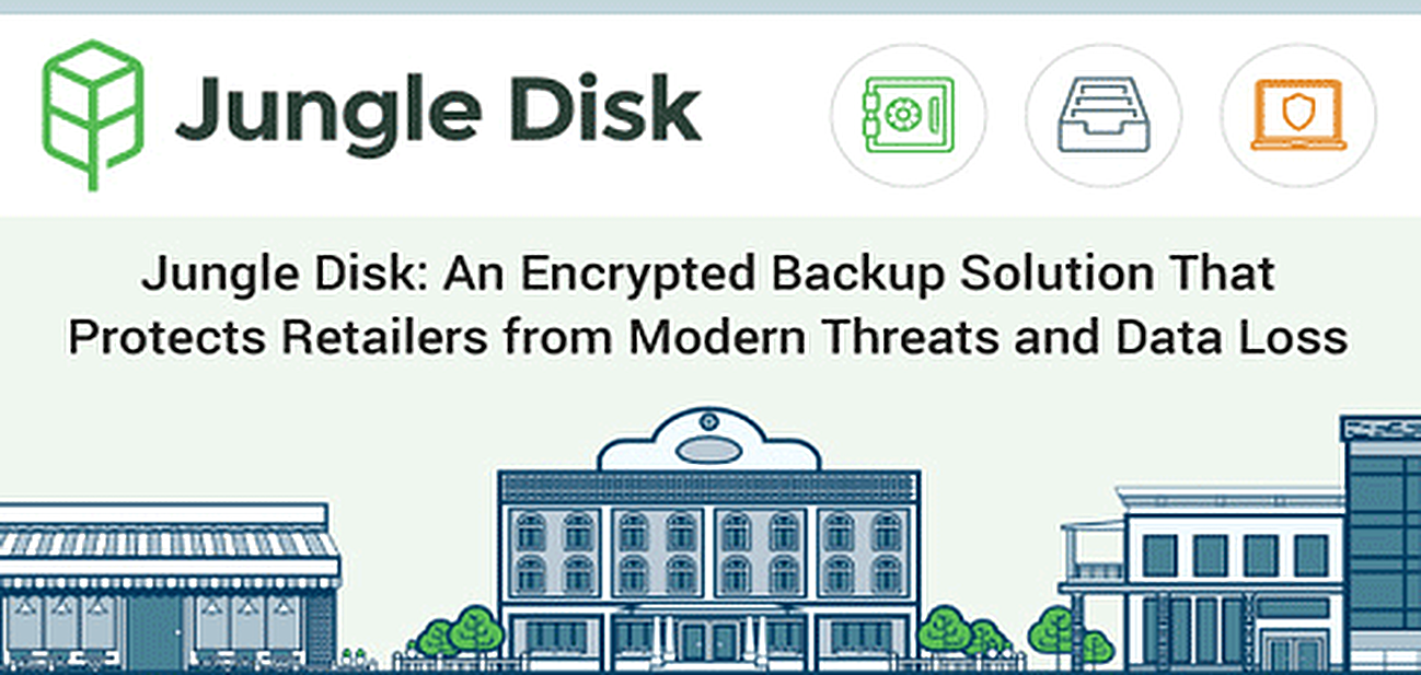 Jungle Disk: An Encrypted Backup Solution That Protects Retailers from Modern Threats and Data Loss Jungle Disk: An Encrypted Backup Solution That Protects Retailers from Modern Threats and Data Loss