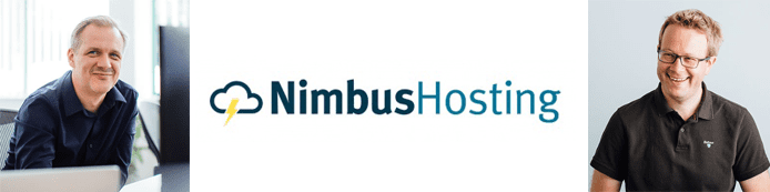 Chris Hutcheson and Tim Dunton of Nimbus Hosting Chris Hutcheson and Tim Dunton's headshots and the Nimbus Hosting logo