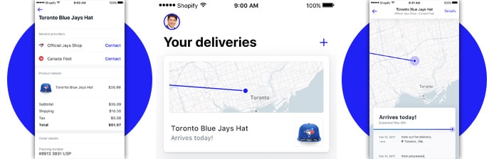 Screenshots of Shopify Arrive Screenshots of Shopify Arrive