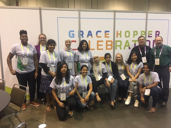 Photo of students at the Grace Hopper Celebration of Women in Computing Photo of students at the Grace Hopper Celebration of Women in Computing
