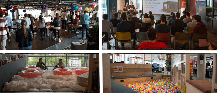 Photo collage of the SwiftKey team at work and play Photo collage of the SwiftKey team at work and play