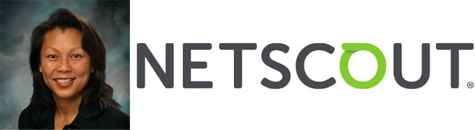 Image of NETSCOUT Director of Product Marketing Ann Sun with company logo Image of NETSCOUT Director of Product Marketing Ann Sun with company logo