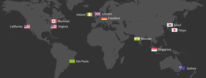 Map of Internic locations Map of Internic locations