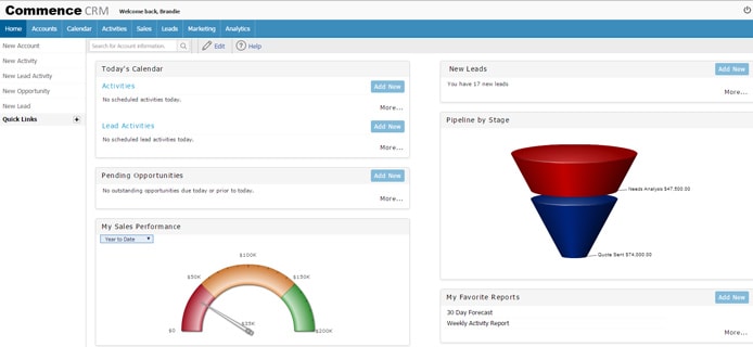 Screenshot of Commence CRM Screenshot of Commence CRM