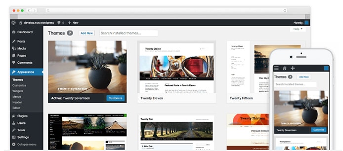 Device screenshots of WordPress Device screenshots of WordPress