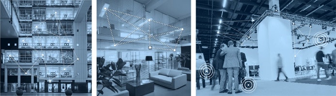 Collage of images representing Bluetooth mesh connections Collage of images representing Bluetooth mesh connections