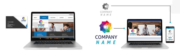Photo of LogoMix customer websites and business cards Photo of LogoMix customer websites and business cards