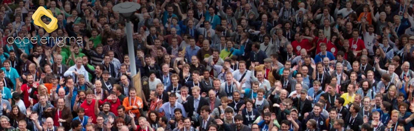 A crowd of people representing the Code Enigma and Drupal Community A crowd of people representing the Code Enigma and Drupal Community
