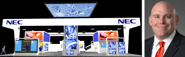 Collage of NEC display technology and Richard Ventura Collage of NEC display technology and Richard Ventura