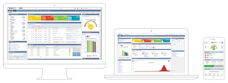 Screenshot of NetSuite platform dashboards Screenshot of NetSuite platform dashboards