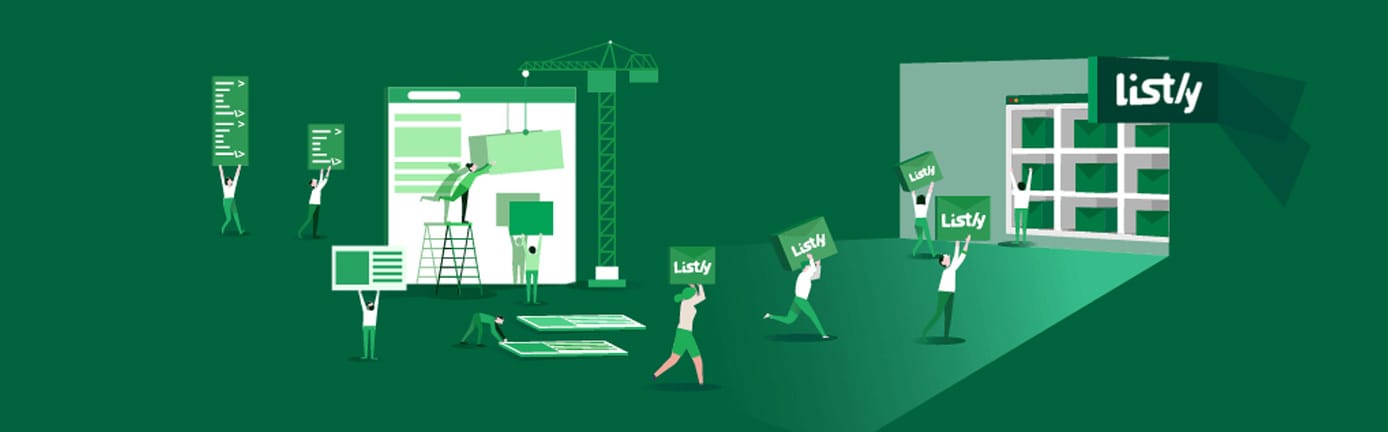 Listly logo and graphics Listly logo and graphics