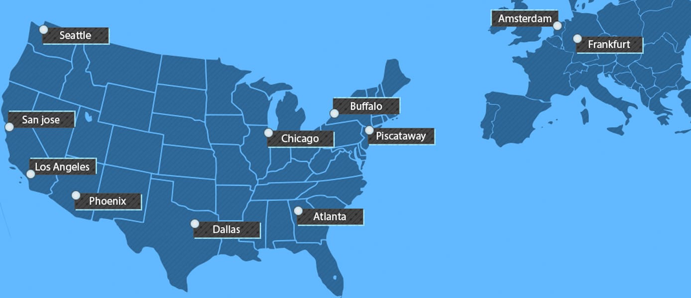 Datacenter map Datacenter map