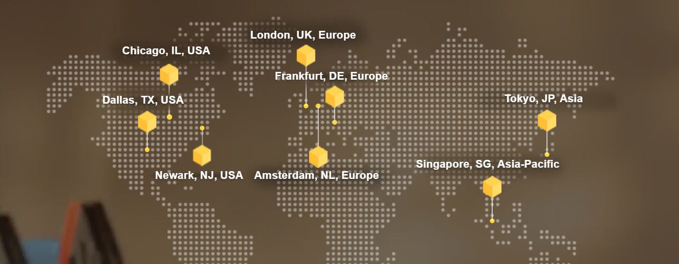 Graphic of FastComet's datacenters Graphic of FastComet's datacenters