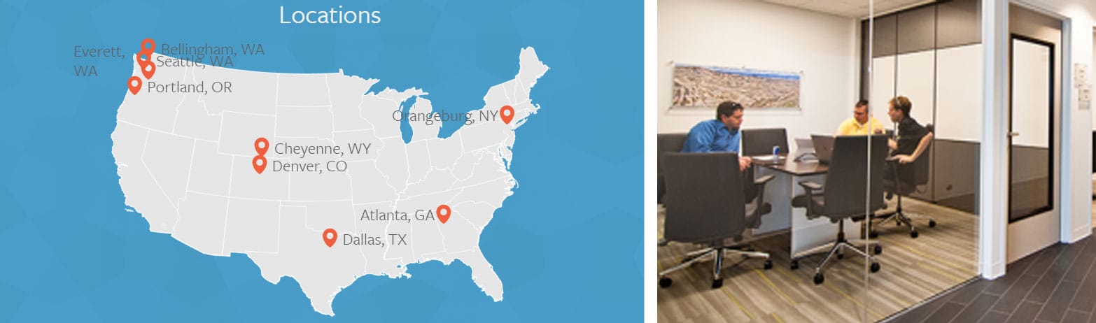 Map of Green House Data locations with image of conference room Map of Green House Data locations with image of conference room