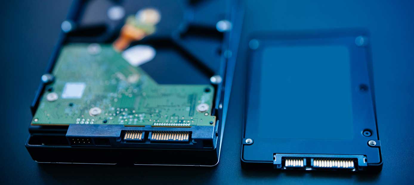 Image showing a hard disk drive and solid-state drive Image showing a hard disk drive and solid-state drive