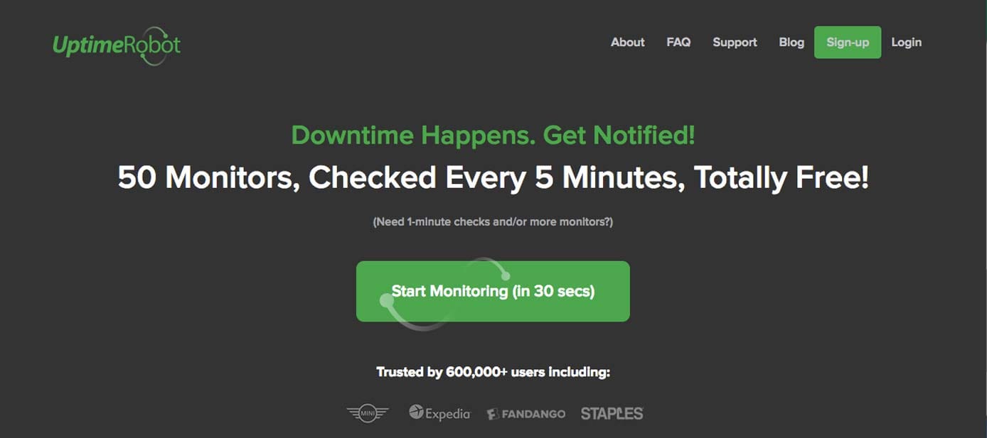 Screenshot of Uptime Robot Screenshot of Uptime Robot