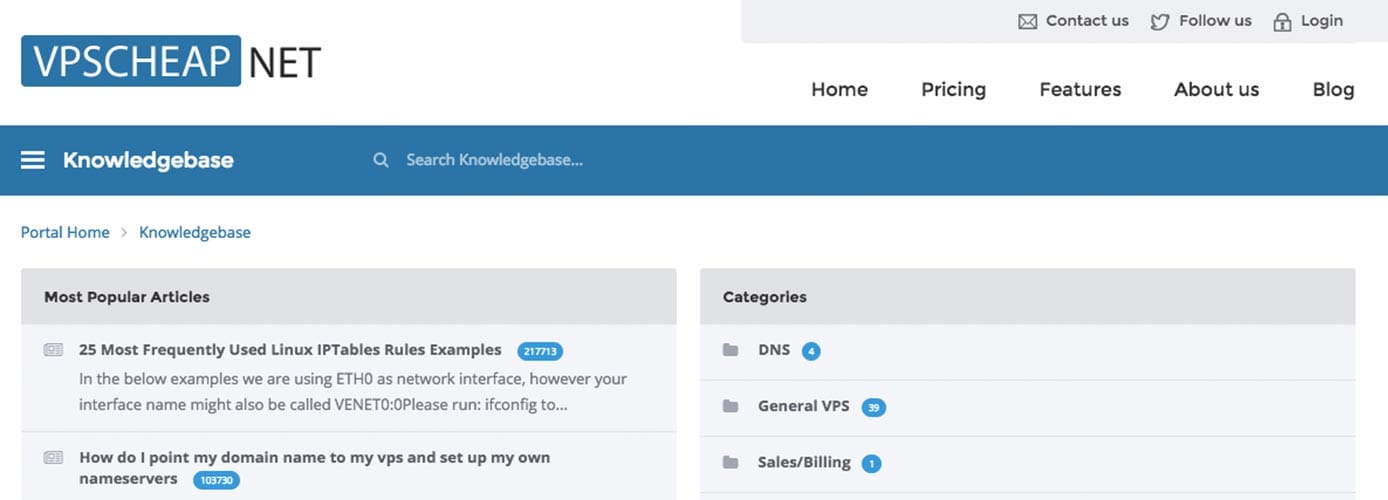 Screenshot of VPSCheap's knowledgebase Screenshot of VPSCheap's knowledgebase