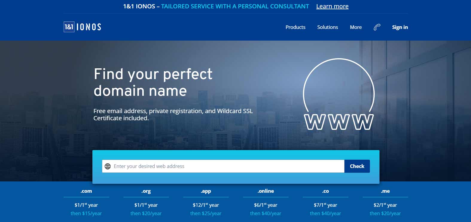 Screenshot of 1&1 IONOS domain registrations Screenshot of 1&1 IONOS domain registrations