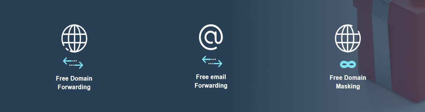 Icons depicting free domain services Icons depicting free domain services