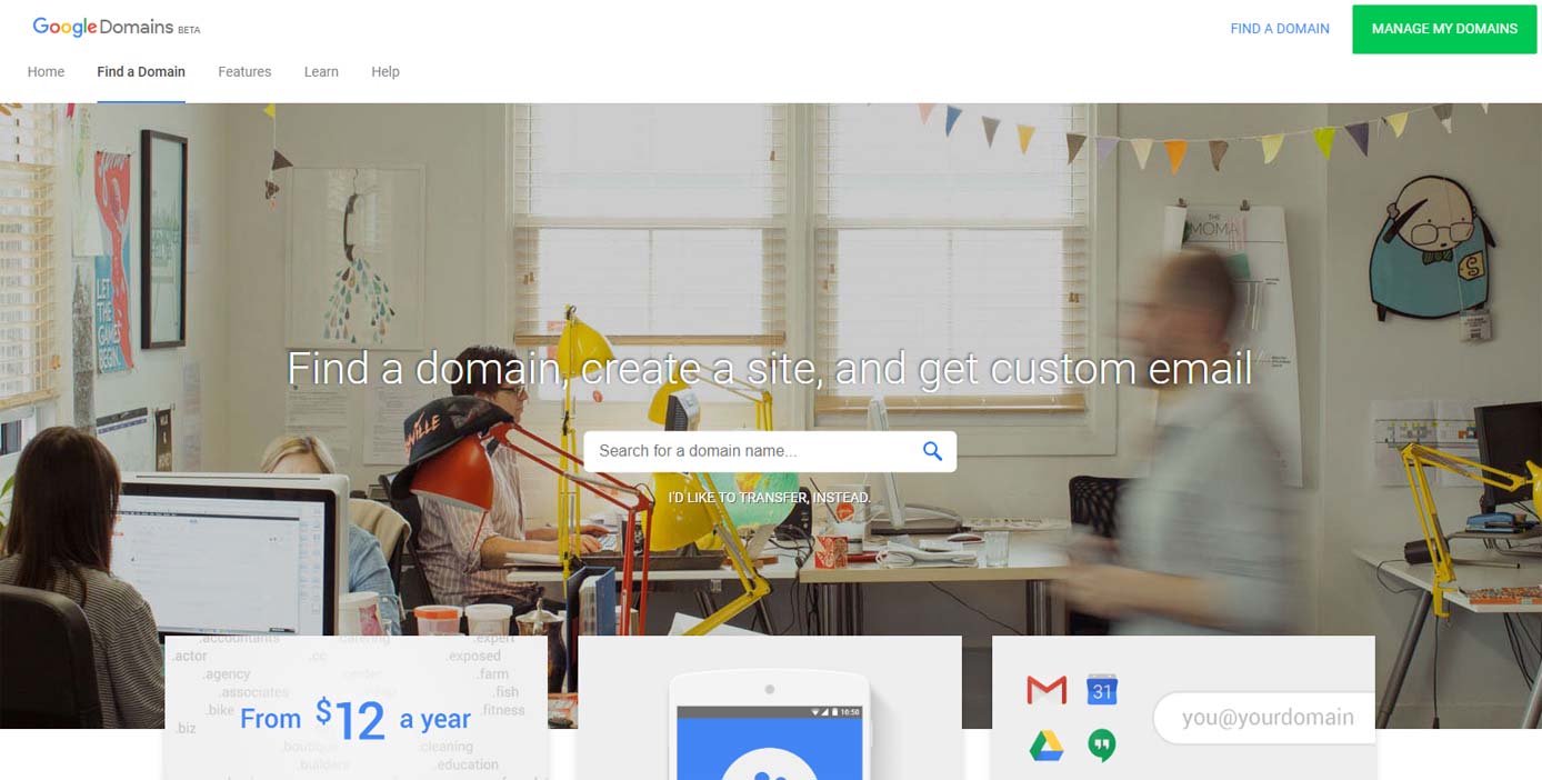 Screenshot of Google domain registrations Screenshot of Google domain registrations
