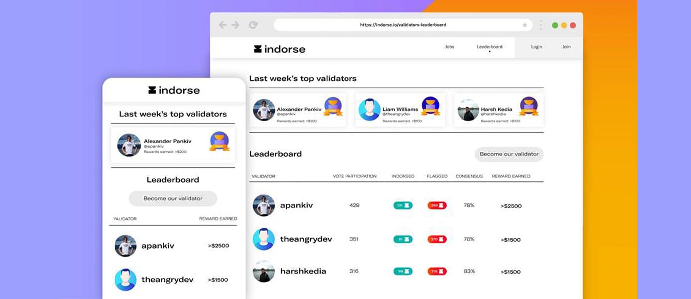 Screenshot of validator leaderboards Screenshot of validator leaderboards
