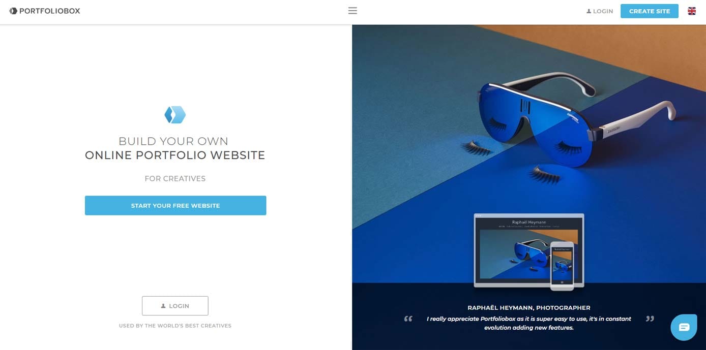 Screenshot of Portfoliobox website Screenshot of Portfoliobox website