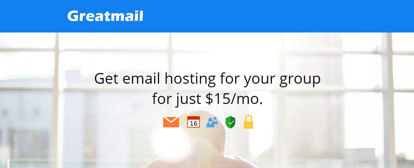 Screenshot of Greatmail homepage Screenshot of Greatmail homepage