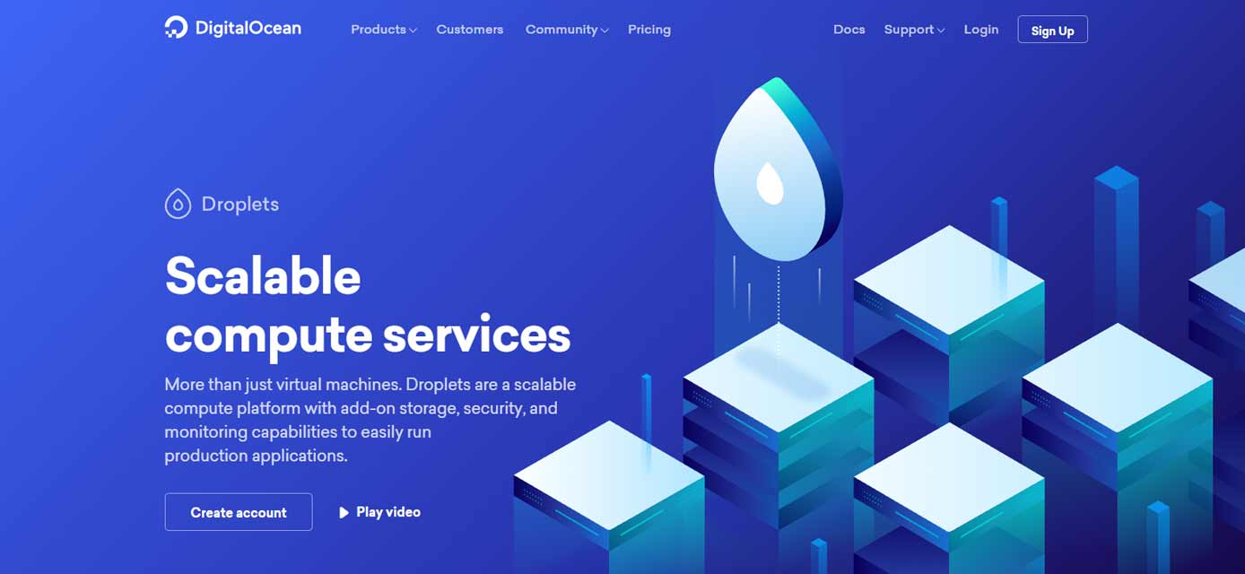 Screenshot of DigitalOcean's cloud computing website Screenshot of DigitalOcean's cloud computing website