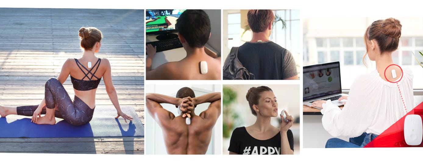 Collage of people wearing the Upright Pro Collage of people wearing the Upright Pro