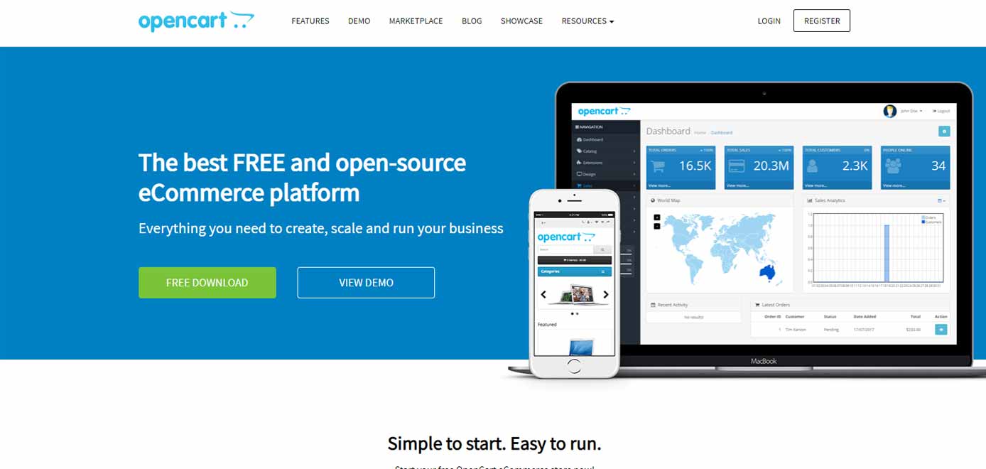 Screenshot of OpenCart Screenshot of OpenCart