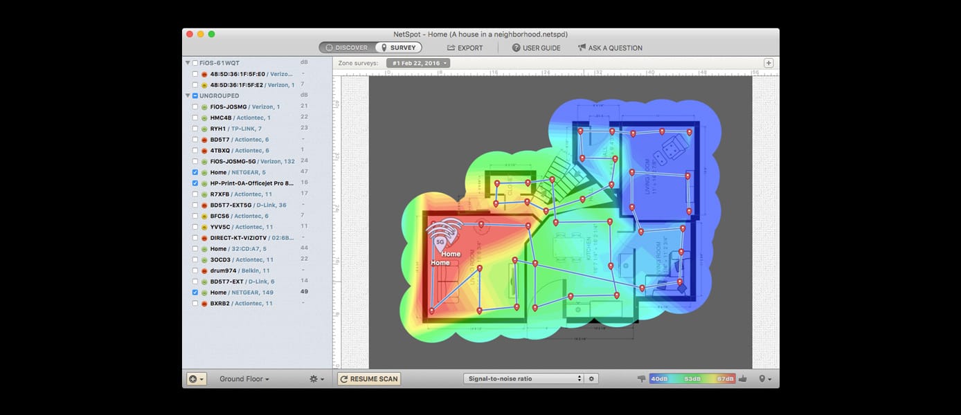 The NetSpot heatmap on a Mac The NetSpot heatmap on a Mac