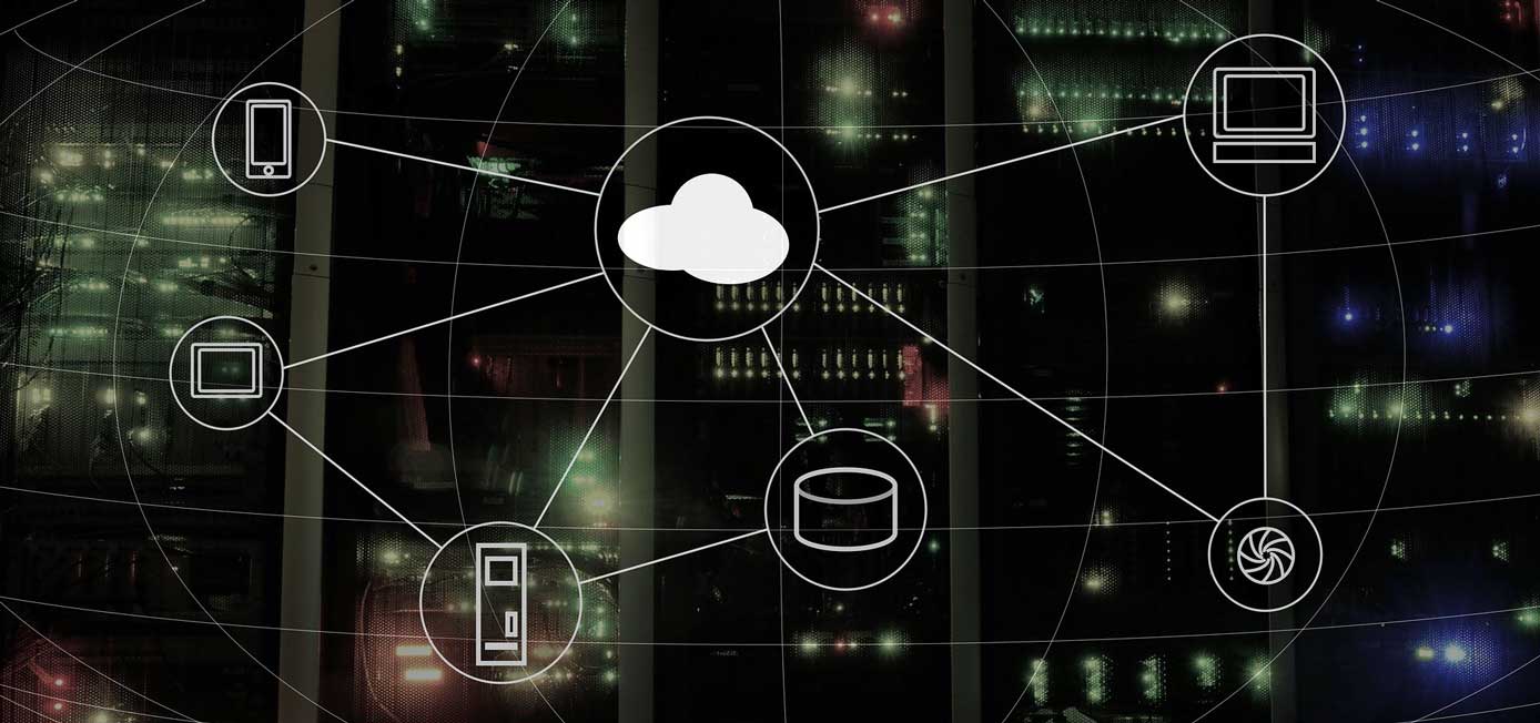 Graphic illustrating cloud hosting and computing Graphic illustrating cloud hosting and computing