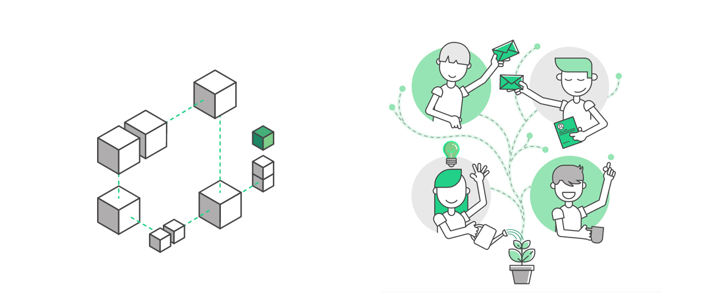 Depiction of blockchain and 2key users Depiction of blockchain and 2key users