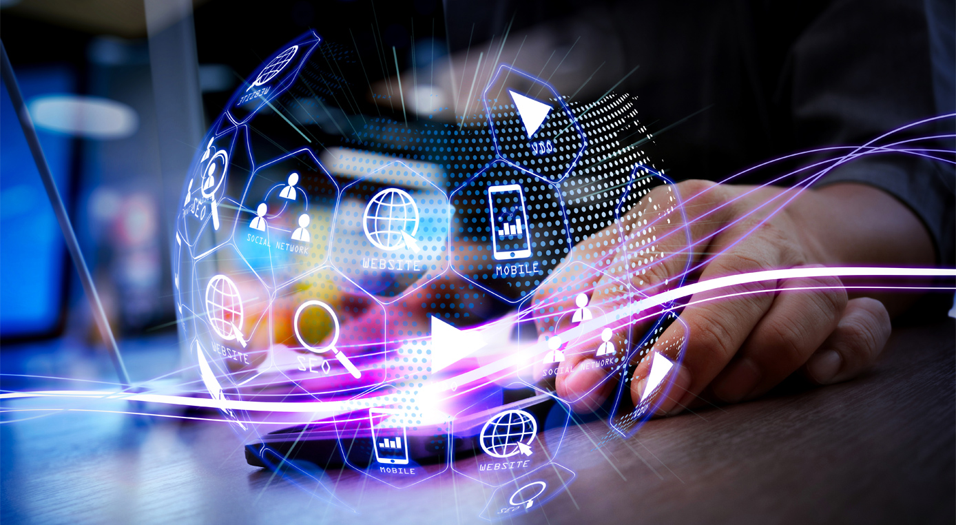 Online marketing globe Online marketing globe