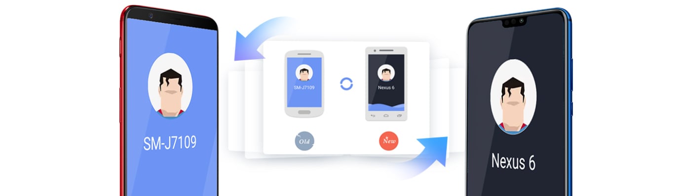Depiction of easy phone data transfer Depiction of easy phone data transfer