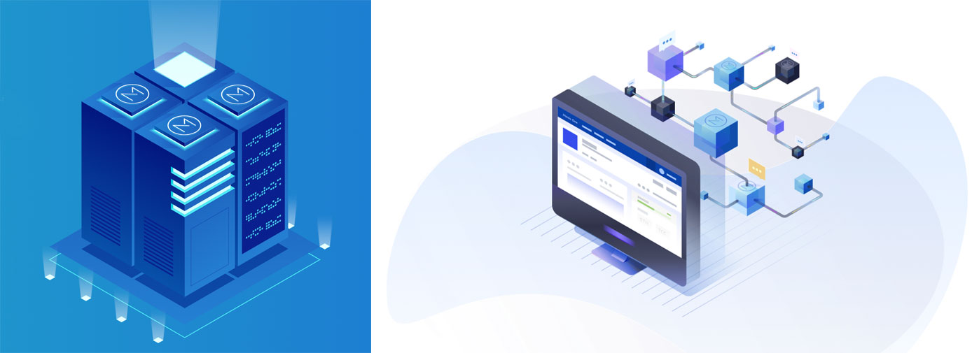 Graphical depictions of the Menlo One dApp development platform Graphical depictions of the Menlo One dApp development platform