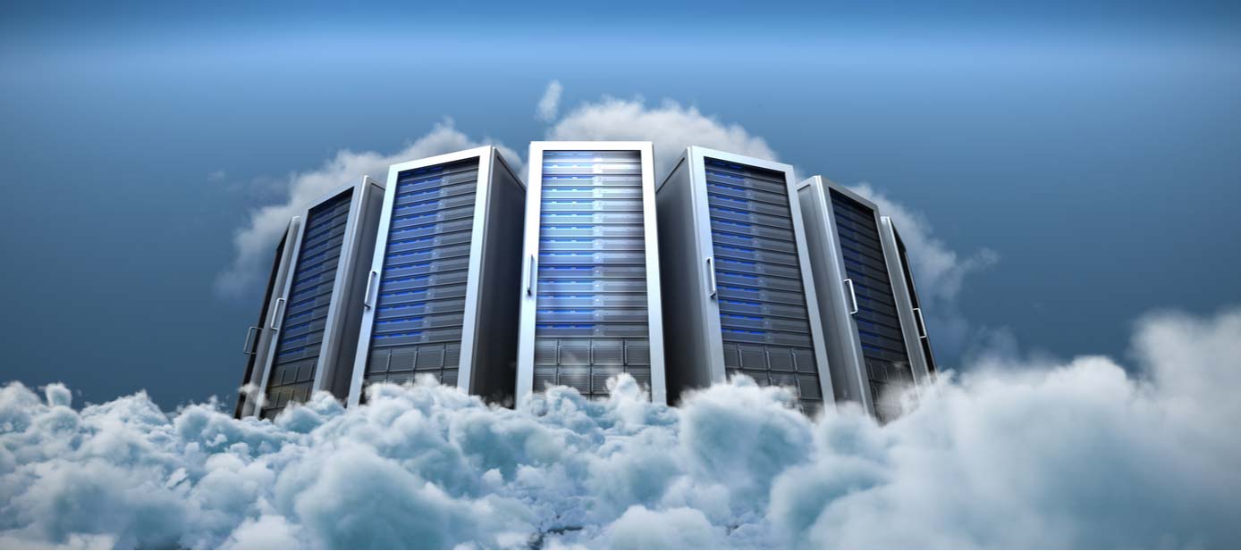 Illustration of servers in the cloud